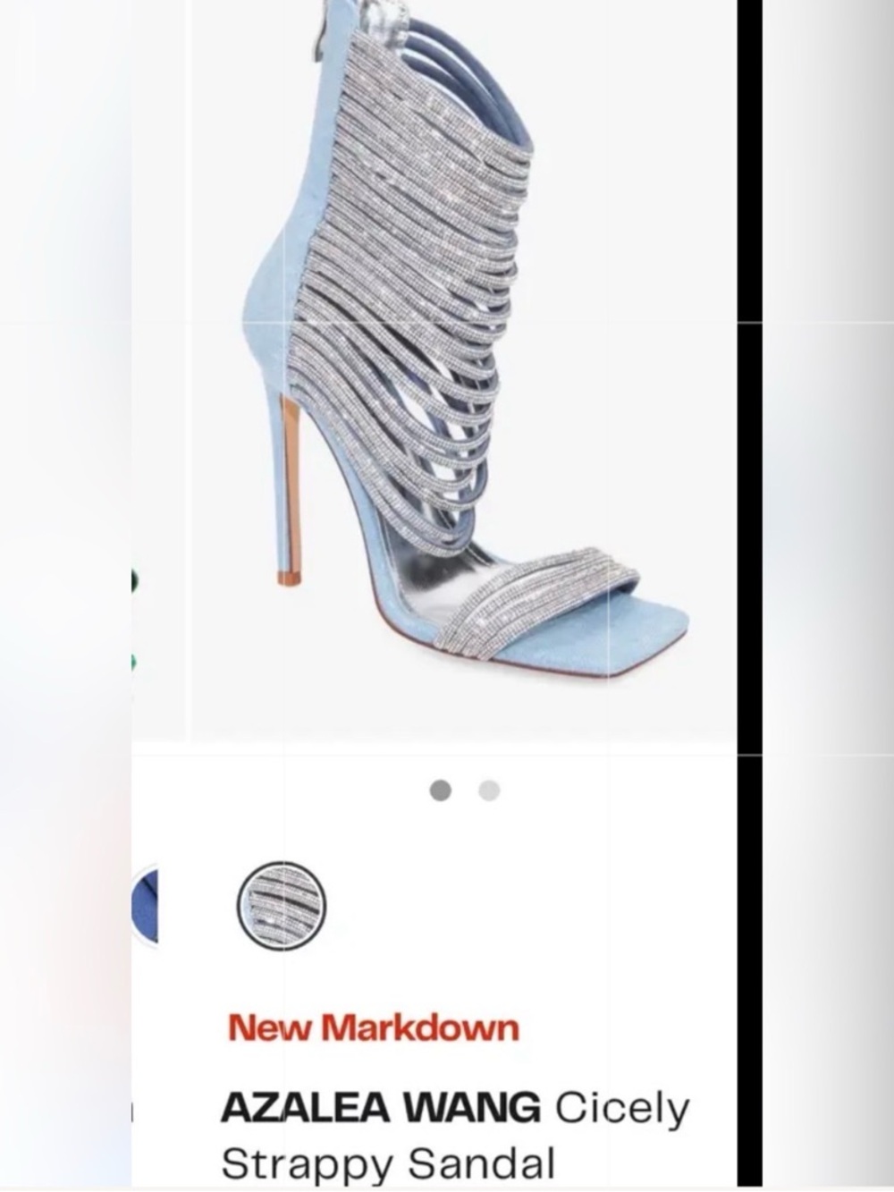 Azalea Wang Cicely Strappy High Heel Sandal in Light Blue Denim